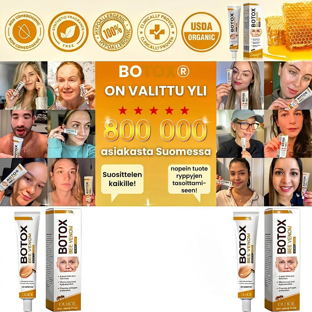 LUONNOLLINEN BOTOX-VAIKUTUS 10 KERTAA HALVEMMALLA!